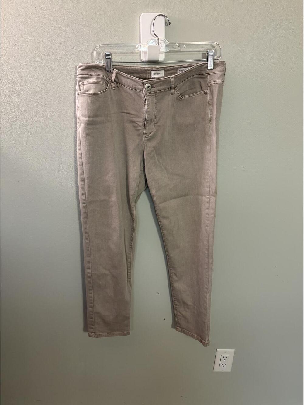 J.Jill Denim Boyfriend Straight-Leg Ankle Pants Size 12P Taupe